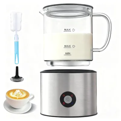 Produktbild von Milchaufschäumer Elektrisch 4 in 1, Milchschäumer Induktion 500ml Kalt Warm, Aut