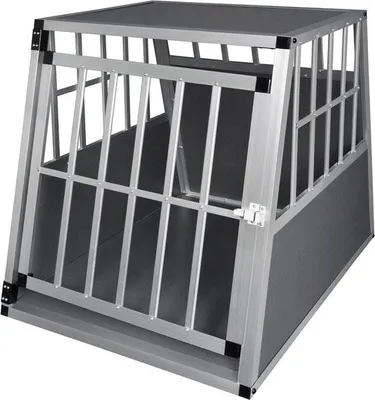 Produktbild von Autobox für Hunde - Reisebox Aluminium & MDF - Grau - 85x65x71 cm