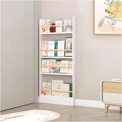Produktbild von Bücherregal Kinderzimmer 3/4/5/6 Ebenen Weiß 60x10x120cm Platzsparend Kippschutz