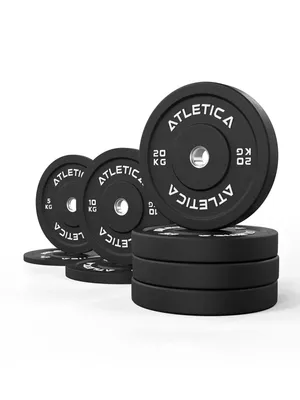 Produktbild von ATLETICA Bumper Plates Set | 110 kg bestehend aus 2 x 5 kg ∣ 2 x 10 kg ∣ 4 x 20 kg