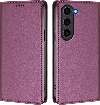 Image de Etui en cuir pour Samsung Galaxy S23+, étui magnétique en cuirPolyuréthaneavec support Violet