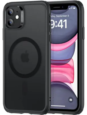 Productafbeelding van Beschermhoes voor iPhone 11, MagSafe, hybride ontwerp, valbescherming, krasbestendig, matzwart
