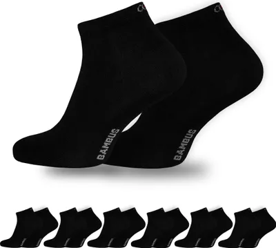 Produktbild von OCERA 6x Bambus Kurzschaft-Socken (Uni) für Damen und Herren in verschiedenen Farben - Schwarz 43/46