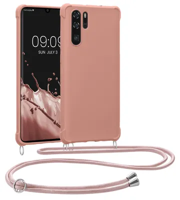 Produktbild von kwmobile Necklace Case kompatibel mit Huawei P30 Pro Hülle - Cover mit Kordel zum Umhängen - Silikon Schutzhülle Perlmutt