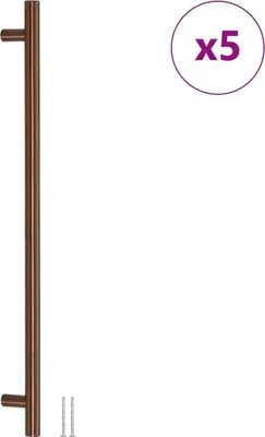 Image de vidaXL Poignées de meubles 5 pcs. Bronzes 480 mm Acier inoxydable