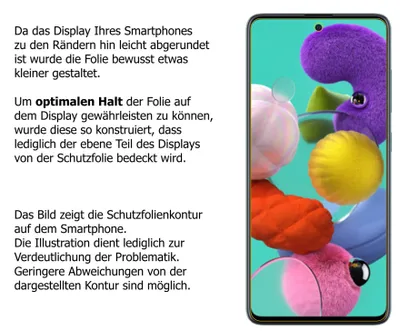 Produktbild von 2x Schutzfolie für Samsung Galaxy A51 - Anti-Shock 9H Folie dipos Glass Kunststoffglas