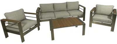 Ein Gartenmöbel.Loungemöbel im Maß 207.0 x 63.5 x 200.0 aus Polypropylen, Aluminium. Farbe Grau