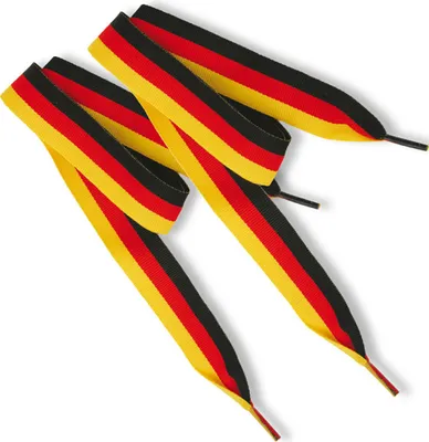 Produktbild von 1 Paar Deutschland Schnürsenkel 130 cm WM EM Fußball Schwarz Rot Gold Party