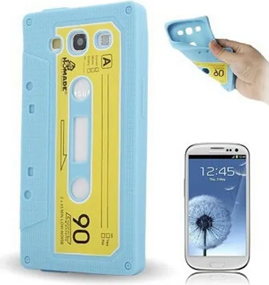 Produktbild von Silikon Hülle Kassette für Case Handy Samsung I9300 Galaxy S3 Hellblau