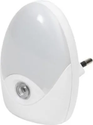 A white LED night light with a dusk sensor.