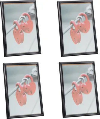 Produktbild von 4er Set Bilderrahmen 13x18 cm zum Aufstellen Schwarz Fotorahmen Foto Bilder Rahmen Fotohalter Bildhalter