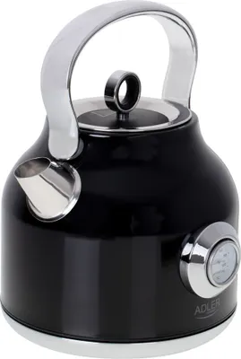 Zdjęcie produktu dla Adler AD 1346B, 1,7 l, 2200 W, Czarny, Metaliczny, Stal nierdzewna, Wskaźnik poziomu wody, Zabezpieczenie przed przegrzaniem