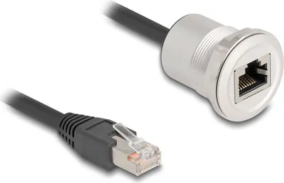 Zdjęcie produktu dla DeLOCK 88187, 0,3 m, Cat5e, S/UTP (STP), RJ-45, RJ-45, Czarny, Srebrny
