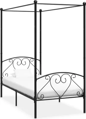 Produktbild von Himmelbett-Gestell Schwarz Metall 90 x 200 cm