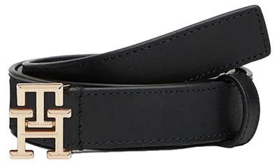 Image de Ceinture pour femmes Tommy Hilfiger, logo, 2,5 cm, en cuir, noire, 85 cm