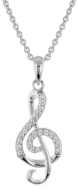 Productafbeelding van Trendor 28454 Halskette (ketting) met notensleutel, zilver 925, rhodineer coating, 40 cm