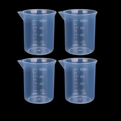 Obrázok produktu pre Odmerné poháre – sada 4 kusov – 100 ml – sklo – s odmerkou – vhodné na potraviny