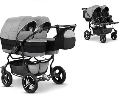 Produktbild von Zwillingskinderwagen 2 in 1 Twin Star inkl. Sportsitze - 10 Teile -  in 16 Farben