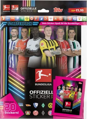 Produktbild von Topps Bundesliga Sammelsticker 2022/23 - 1 Album inkl. 20 Sticker