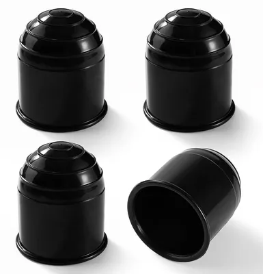 Image de Cache pour attelage de 50 mm, protège-bille, en plastique, noir, lot de 4