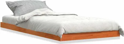 Image de vidaXL Lit en bois massif pin brun ciré 75x190 cm