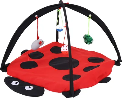 Immagine prodotto di Tenda da gioco per gatti, attività dal design innovativo con palline giocattolo appese, lavorazione fine degli animali per gatti pieghevole
