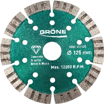 Zdjęcie produktu dla Zielona tarcza diamentowa 125 x 22,23 mm Turbo, tarcza diamentowa, tarcza diamentowa, tarcza diamentowa