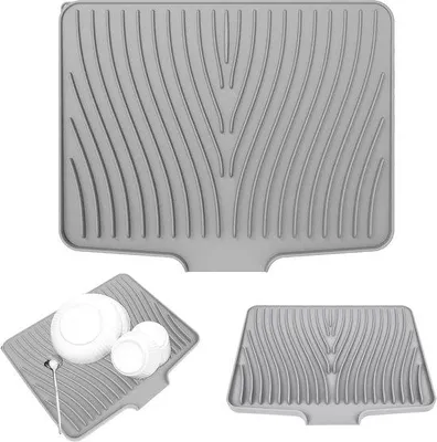 Zdjęcie produktu dla Silikonowa mata do odsączania - Kuchnia - 1 sztuka - Szary - 40 x 33 x 1,5 cm