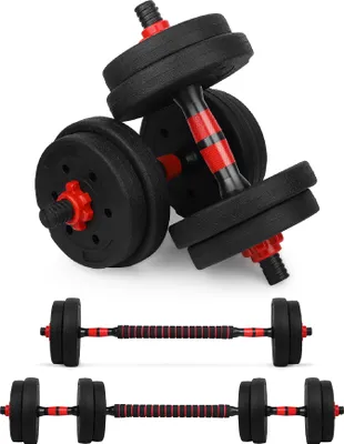Produktbild von wuuhoo I Kurzhantelset 10kg mit Kunststoffscheiben 30mm I 2er Set I Hantelset aus Kunststoff und Sternverschluss