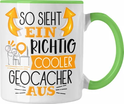 Produktbild von Trendation - So Sieht Ein Richtig Cooler Geocacher Aus Geschenk Tasse Lustiger Spruch Geschenkidee (Grün)