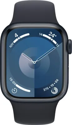 Produktbild von Apple Watch 9 GPS 41mm Alu Mitternacht Sportarmband M/L