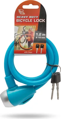 Produktbild von WheelZone Heavy Duty – Fahrradschloss – 120 cm – Kettenschloss – Vorhängeschloss mit 2 Schlüsseln – Kabelschloss – Schlösser – Wasserfest – Blau – 57077BL
