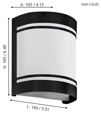 Image de Applique d'extérieur Eglo 99565 CERNO IP44 E27 40 W noir