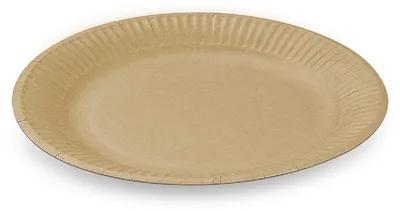 Produktbild von 100 Pappteller rund FF Ø 18 x 1,5 cm kraft braun Imbissteller mit Fettbarriere