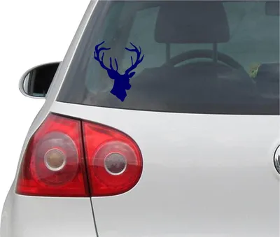 Produktbild von Aufkleber / Autoaufkleber - JDM - Die cut - DEER HEAD Hunting Buck - Auto, Truck, Notebook, Laptop - blau -114mmx139mm