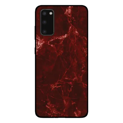 Produktbild von Smartphonica Handytasche für Samsung Galaxy S20 mit Marmordruck - TPU Rückendeckung Fall Marmor Design - Rot