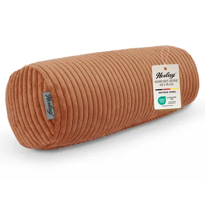 Produktbild von Herlag Kissenrolle ELLA 40x15 cm – kompakte Nackenrolle, Knierolle & Reisekissen, Terracotta