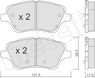 Produktbild von METELLI Bremsbeläge Satz Vorne Bremsklötze für FORD Fiesta Mk6 Schrägheck (JA8, JR8) 22-0976-0