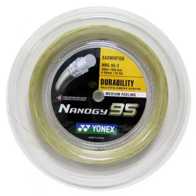 Produktbild von YONEX NANOGY 95 Badmintonsaite, Gold, 200m Rolle