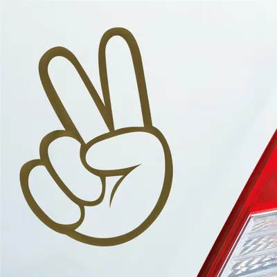 Produktbild von Auto Aufkleber Peace Shocker Zeichen Tuning 10x7 cm Gold Sticker Heckscheibenaufkleber