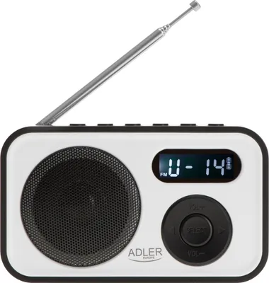 Produktbild von Adler AD 1906 PLL AM/FM Digitalradio modernes Radio USB C Batterie weiß schwarz