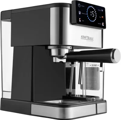 Produktbild von KRAFT&DELE | Espressomaschine, 1500W Schnellaufheizung, Siebträgermaschine 20 Bar Espressomaschine klein mit LED-Display, Milchaufschäumer & Edelstahl-Dampfstab, für Espresso Cappuccino Latte,Weiß