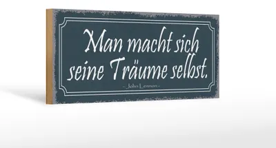 Produktbild von Holzschild Spruch 27x10cm man macht seine Träume selbst