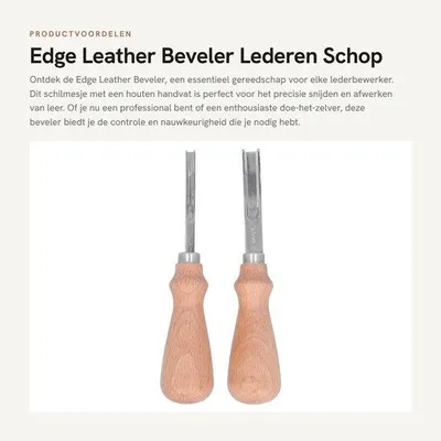 Produktbild von Lederbeveler mit Holzgriff - Markierungstool für Lederbearbeitung - DIY-Kunstwerkzeug - 12 cm - Lederbearbeitung - Handwerkzeug - mit Lederbearbeitungsmaterial