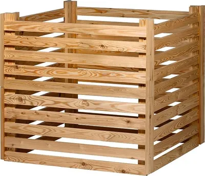 Productafbeelding van Green Label, praktische compostbak, semi-model | Compostbak van larchenhout | Tuincompostbak met een inhoud van 350 liter | 76 x 76 x 73 cm | Natuurlijk