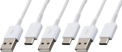 Produktbild von 3x Schnell-Ladekabel USB-C 1.5m weiß für Samsung Galaxy Xcover6 Pro Xcover 5EE Xcover Pro Note 20 Ultra 5G USB A zu USB Typ C
