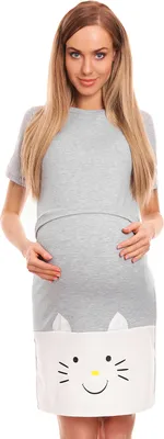 Produktbild von PeeKaBoo Umstandsnachthemd für Damen Borderlands grau S/M