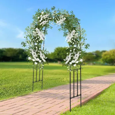 Obrázok produktu pre Záhradný oblúk na ruže – kovový oblúk na popínavé rastliny – 240 x 150 x 40 cm – pre popínavé rastliny, zeleninu a ovocie – čierny