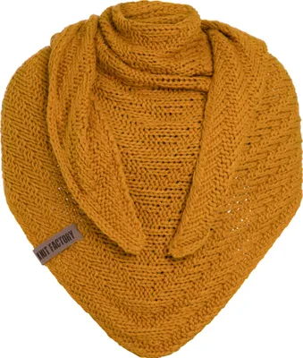 Produktbild von Knit Factory Sally Dreiecksschal - Ocker - 220x85 cm
