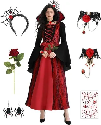 Productafbeelding van Vampierkostuum voor dames, vampierjurk, Halloweenkostuum, feestkostuum